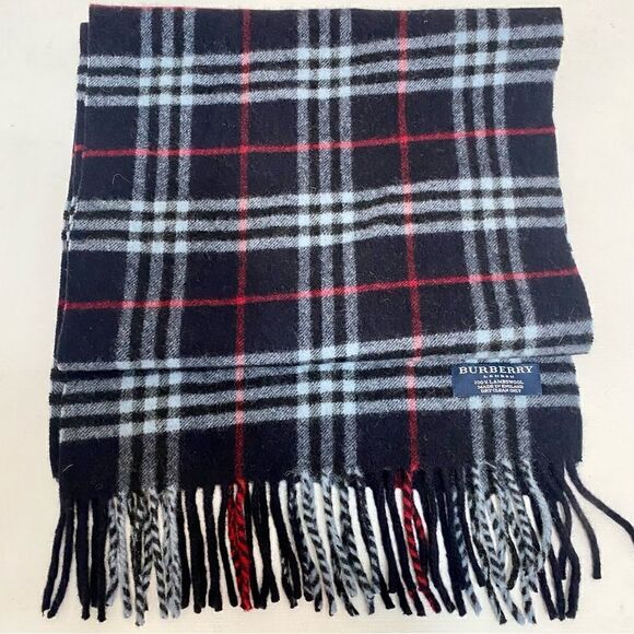 🌺BURBERRY Nova Check Lambswool Scarf Blue - Picture 4 of 8